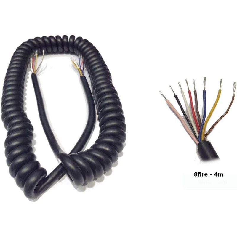 Cablu electric spiralat 8 fire, 4m, PS8/7x0.75+1.0/4m