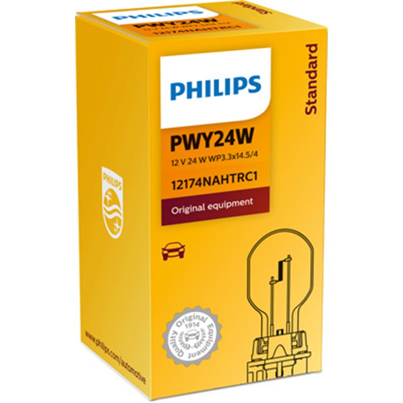 Bec PWY24W 12V/24W Cu Soclu Wp3.3x14.5/4 (Portocaliu) Philips