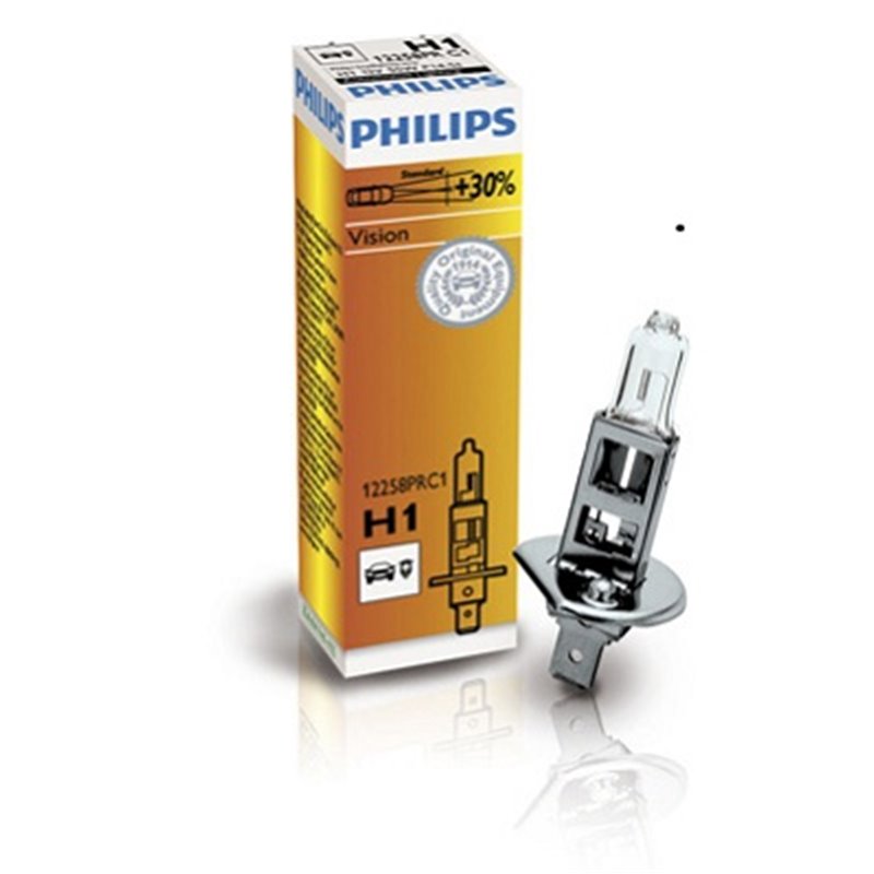 Bec H1 12V/55W +30% Philips Vision 1 buc. Capac De Carton P14.5S