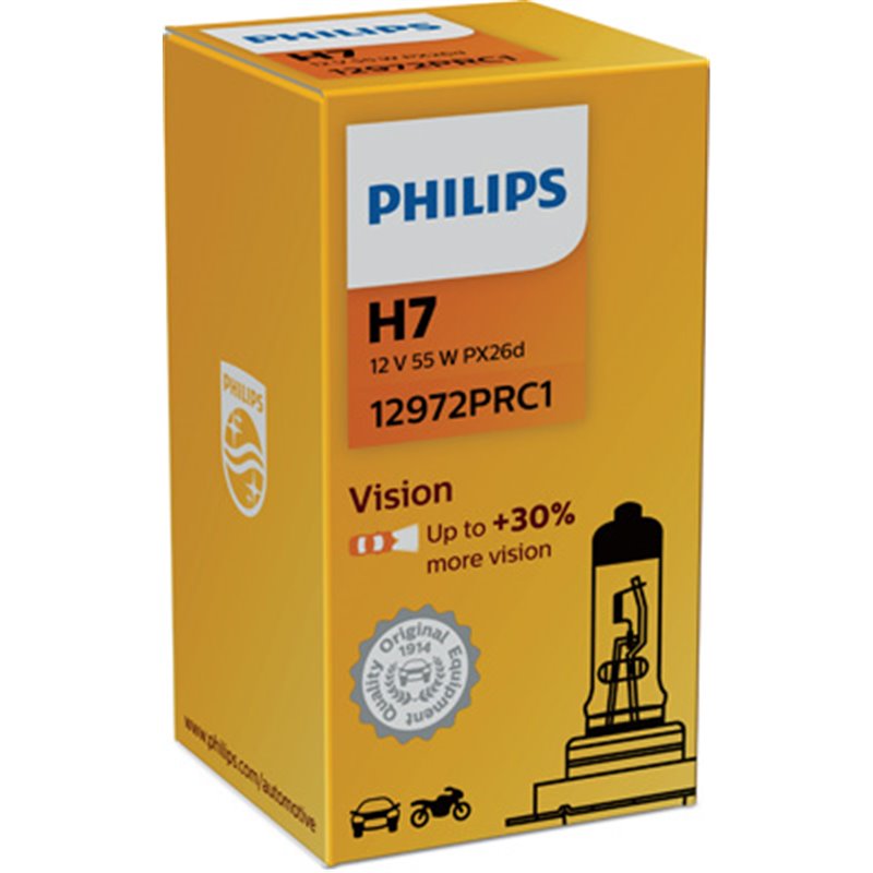 Bec H7 12V/55W PX26d  1 buc. +30% Philips Vision
