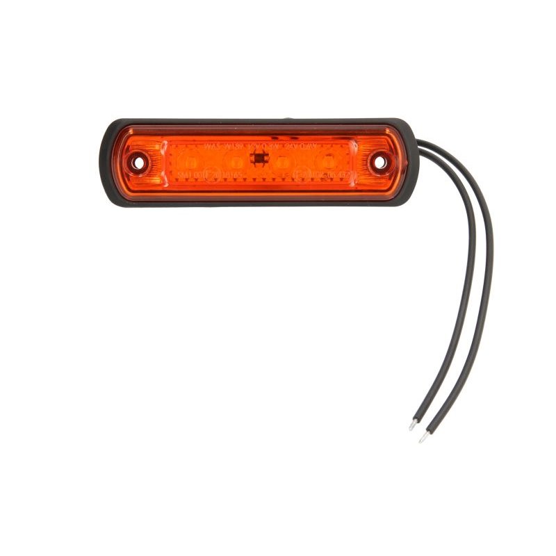 Lampa de Gabarit Stanga/Dreapta Portocaliu, LED, Inaltime: 31mm latime: 110mm Adancime: 13mm, cablu 220, 12/24V