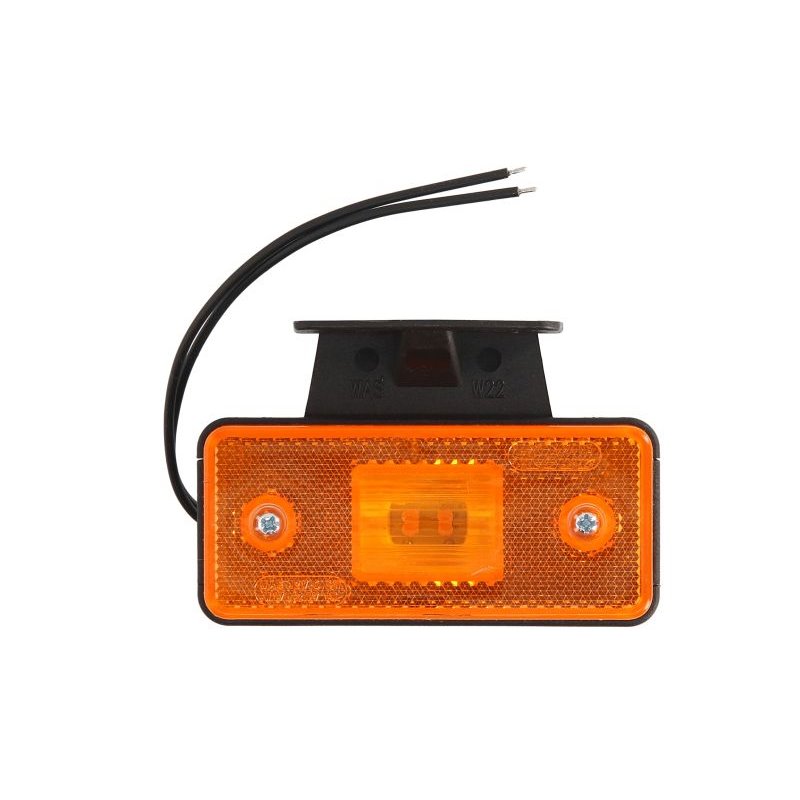 WAS Lampa gabarit, dreptunghiular, cu LED-uri, portocaliu cu corpul si balama 24V