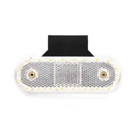 Lampa de Gabarit Stanga/Dreapta Forma: oval, Alb, LED, Inaltime: 40mm latime: 114mm Adancime: 25mm, cablu 220, 12/24V