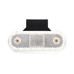 Lampa de Gabarit Stanga/Dreapta Forma: oval, Alb, LED, Inaltime: 40mm latime: 114mm Adancime: 25mm, cablu 220, 12/24V