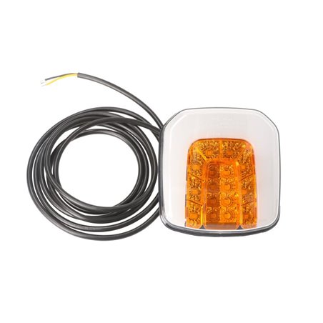 Semnalizare fata Stanga/Dreapta (Culoare Sticla: Portocaliu/Alb, LED, Lumina Parcare, size: 108x108 mm. cu 0.2m cablu)