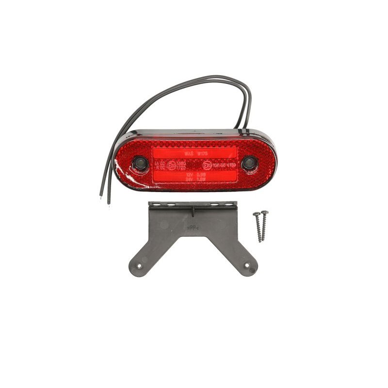 Lampa de Gabarit Stanga/Dreapta Rosu, LED, Inaltime: 41mm latime: 115mm Adancime: 20mm, cablu 220, 12/24V
