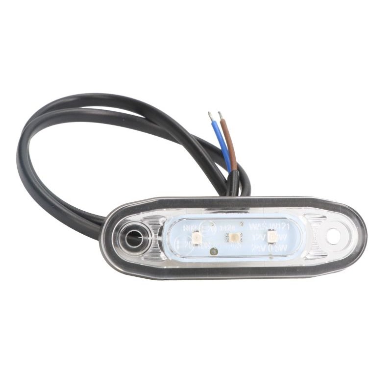 Lampa de Gabarit Stanga/Dreapta Forma: oval, Rosu, LED, embossed, cablu 500, 12/24V (transparent Dispersor)