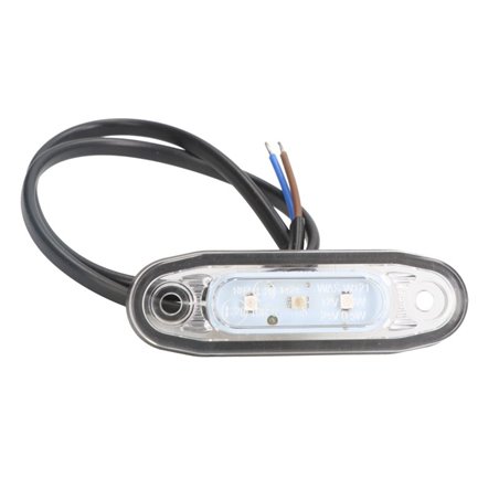 Lampa de Gabarit Stanga/Dreapta Forma: oval, Rosu, LED, embossed, cablu 500, 12/24V (transparent Dispersor)