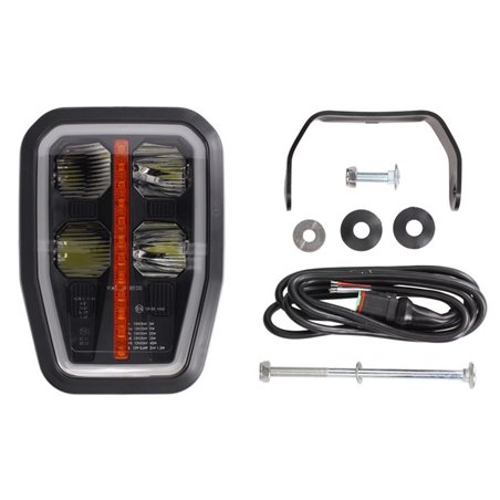 Far Stanga (LED, manual, horizontal, cu daytime running light, culoare insertie: Negru, culoare semnalizare: Portocaliu)