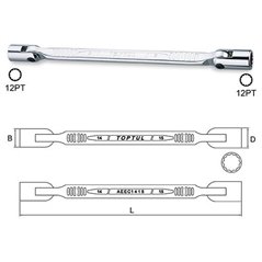 Cheie tubulara, pivotant, dimensiune: 20x22 mm, marime: 20x22 - TOPTUL AEEC2022