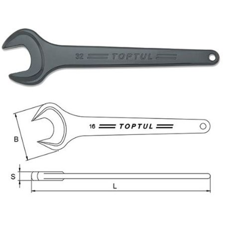 Cheie, o singura fata, deschis, durabilitate  sporita, dimensiune: 24 mm, lungime: 197mm, finisaj: n - TOPTUL AAAT2424