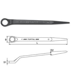 Cheie inelara, decalaj, durabilitate  sporita, 45°, dimensiune: 32 mm, lungime: 410mm, finisaj: negru - TOPTUL AAAS3232