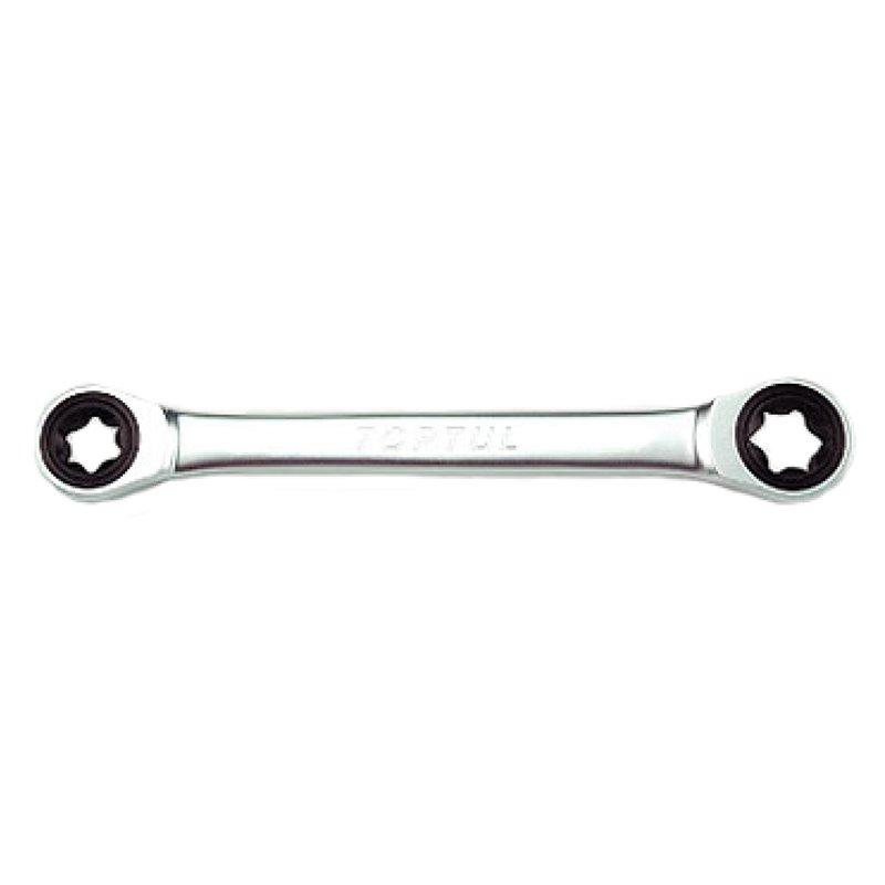 Cheie clichet/inelara, cu doua capete, fixa, E-TORX, marime: E10xE12, lungime: 144mm - TOPTUL AOAC1012