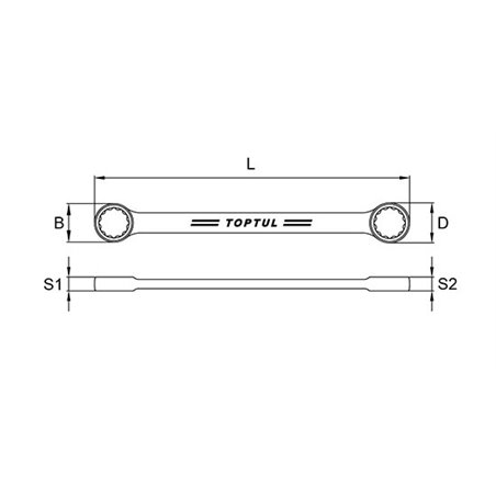 Cheie inelara, cu doua capete, fixa, dimensiune: 16, 17 mm, marime: 16x17, lungime: 210mm, finisaj: satin cromat - TOPTUL AABM16