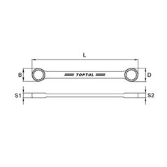 Cheie inelara, cu doua capete, fixa, dimensiune: 18, 19 mm, marime: 18x19, lungime: 225mm, finisaj: satin cromat - TOPTUL AABM18