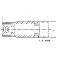 Tubulara: 3/8" Hexagonal - 16 mm, lungime 65 mm - TOPTUL BAAR1216