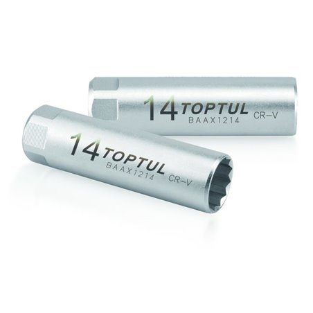 Tubulara Toptul: 3/8" 12pt/cu design de arc de frunze pentru a retine/agrafa - 14 mm, lungime 63 mm