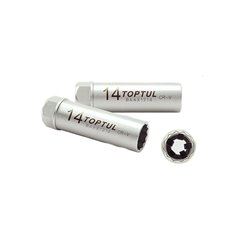 Tubulara Toptul: 3/8" 12pt/cu design de arc de frunze pentru a retine/agrafa - 14 mm, lungime 63 mm