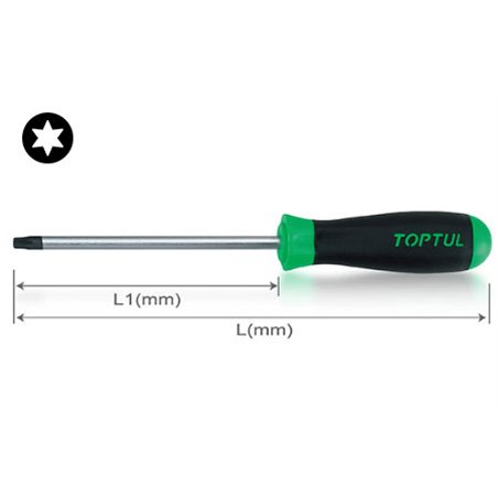 Surubelnita (Surubelnita TORX) TORX, marime: T9, standard, lungime: 75 mm, lungime totala: 162 mm, maner: impotriva alunecarii, 