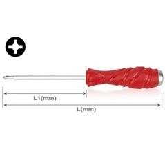 Surubelnita (surubelnita stea) Phillips, marime: PH2, standard, lungime: 125 mm, lungime totala: 235 mm, maner: ergonomice/impot