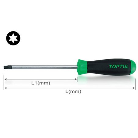 Surubelnita (Surubelnita TORX) TORX, marime: T10, standard, lungime: 75 mm, lungime totala: 162 mm, maner: impotriva alunecarii,