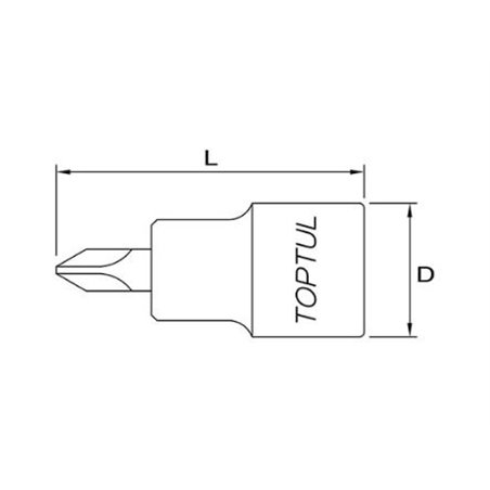 Tubulara: 1/4" Phillips, lungime 37 mm - TOPTUL BCAA08P3