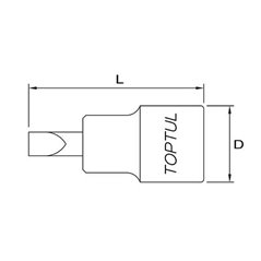 Tubulara: 1/2" plat - 12 mm, lungime 55 mm - TOPTUL BCCA1612