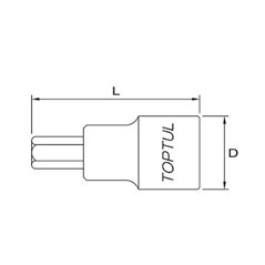 Tubulara: 1/4" HEX - 5 mm, lungime 37 mm - TOPTUL BCDA0805