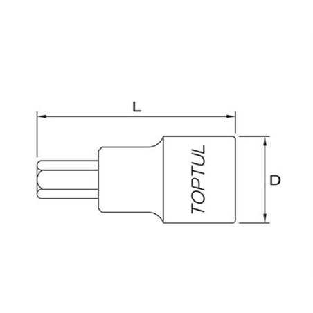 Tubulara: 3/8" HEX - 3 mm, lungime 48 mm - TOPTUL BCDA1203