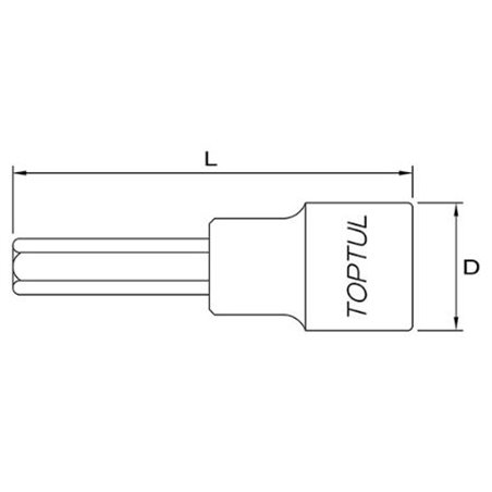 Tubulara: 1/2" HEX - 7 mm, lungime 100 mm - TOPTUL BCEA1607