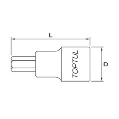 Tubulara: 1/4" TORX, lungime 37 mm - TOPTUL BCFA0808