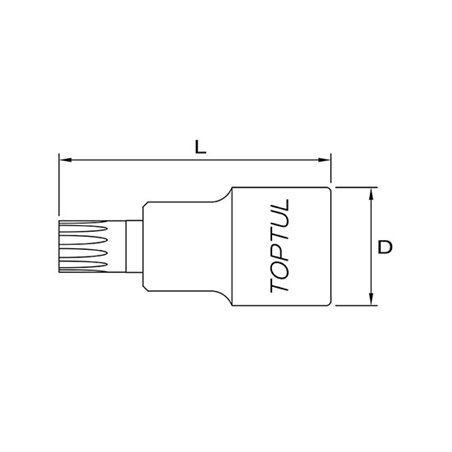 Tubulara: 1/2" SPLINE/XZN, lungime 55 mm - TOPTUL BCHA1606