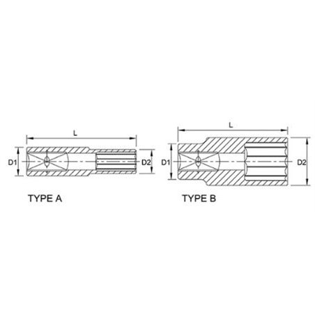 Tubulara: 1/2" 12pt - 10 mm, lungime 77 mm - TOPTUL BAEF1610