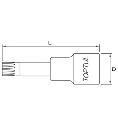 Tubulara: 1/2" SPLINE/XZN, lungime 100 mm - TOPTUL BCJA1606