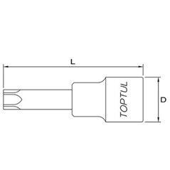 Tubulara Toptul: 1/2" TORX Tamper -, lungime 120 mm