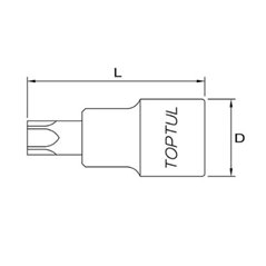 Tubulara: 1/2" TORX Tamper, lungime 55 mm - TOPTUL BCLA1627