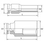 Tubulara impact Hexagonal 1”, dimensiune: 50mm, lung, lungime 108mm - TOPTUL KABE3250