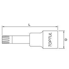 Tubulara: 1/2" SPLINE/XZN, lungime 100 mm - TOPTUL BCJD1614