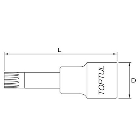 Tubulara: 1/2" SPLINE/XZN, lungime 100 mm - TOPTUL BCJD1614