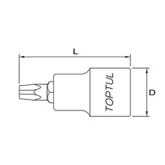 Tubulara: 1/4" 5pt/Pentacul TORX, lungime 37 mm - TOPTUL BCNA0810