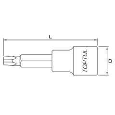 Tubulara: 1/2" Pentacul TORX, lungime 100 mm - TOPTUL BCOA1625