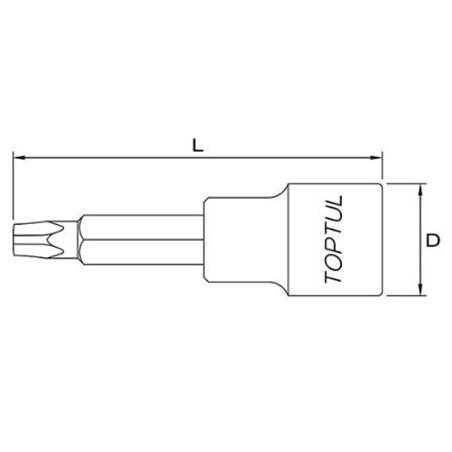 Tubulara: 1/2" Pentacul TORX, lungime 100 mm - TOPTUL BCOA1625