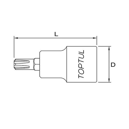 Tubulara: 1/2" RIBE, lungime 55 mm - TOPTUL BCQA1605