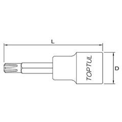 Tubulara: 1/2" RIBE, lungime 100 mm - TOPTUL BCRA1608