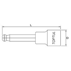 Tubulara Toptul: 1/2" BILA HEX - 6 mm, lungime 140 mm