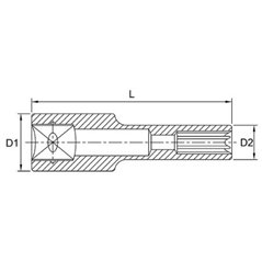 Tubulara Toptul: 1/2" E-TORX -, lungime 77 mm