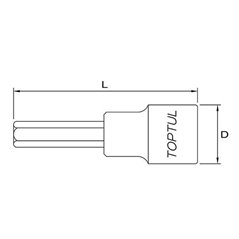 Tubulara Toptul: 1/2" HEX - 12 mm, lungime 80 mm