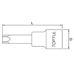 Tubulara: 1/2" TORX, lungime 80 mm - TOPTUL BCXA1620