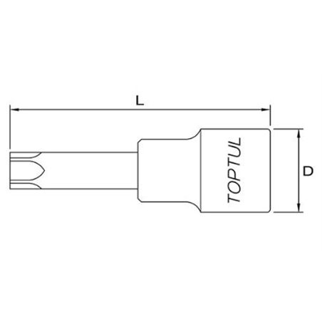 Tubulara: 1/2" TORX, lungime 80 mm - TOPTUL BCXA1620