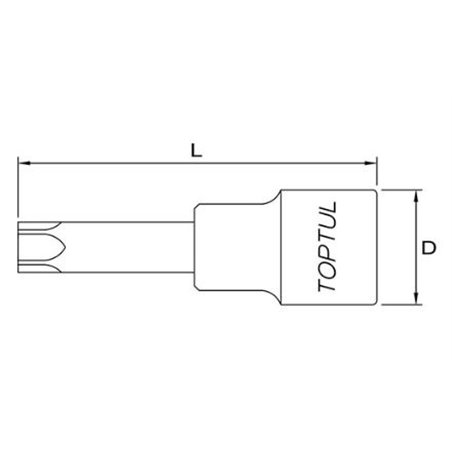 Tubulara: 1/2" TORX Tamper, lungime 140 mm - TOPTUL BCVA1655